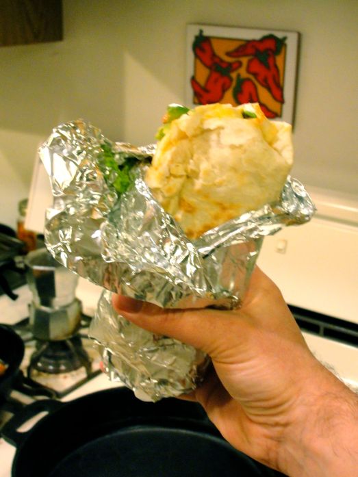 A homemade quesarito
