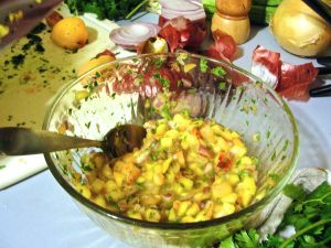 Fresh Peach Salsa with Habanero.