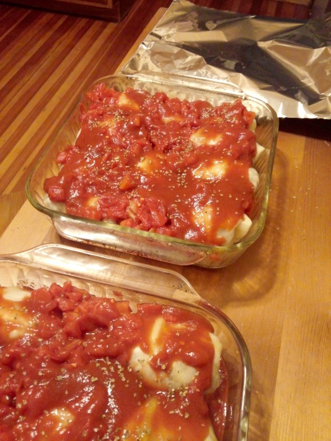 Gołąbki, ready to be covered and baked.